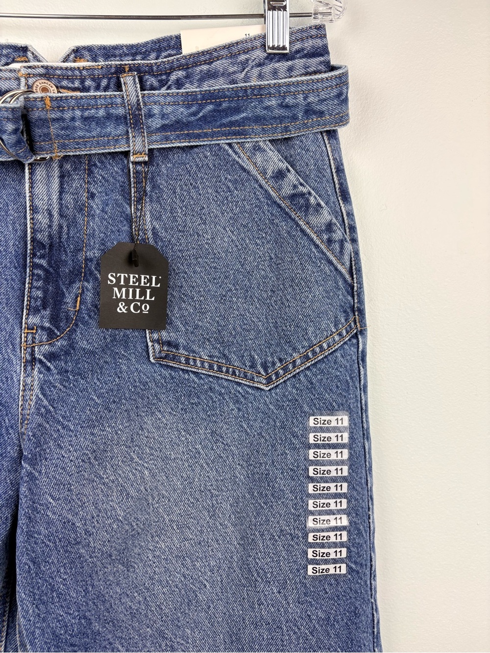 NWT Kancan Finn Ultra High Rise Wide Leg Jeans Belted Rigid Sz 11 or 29 - Picture 5 of 16